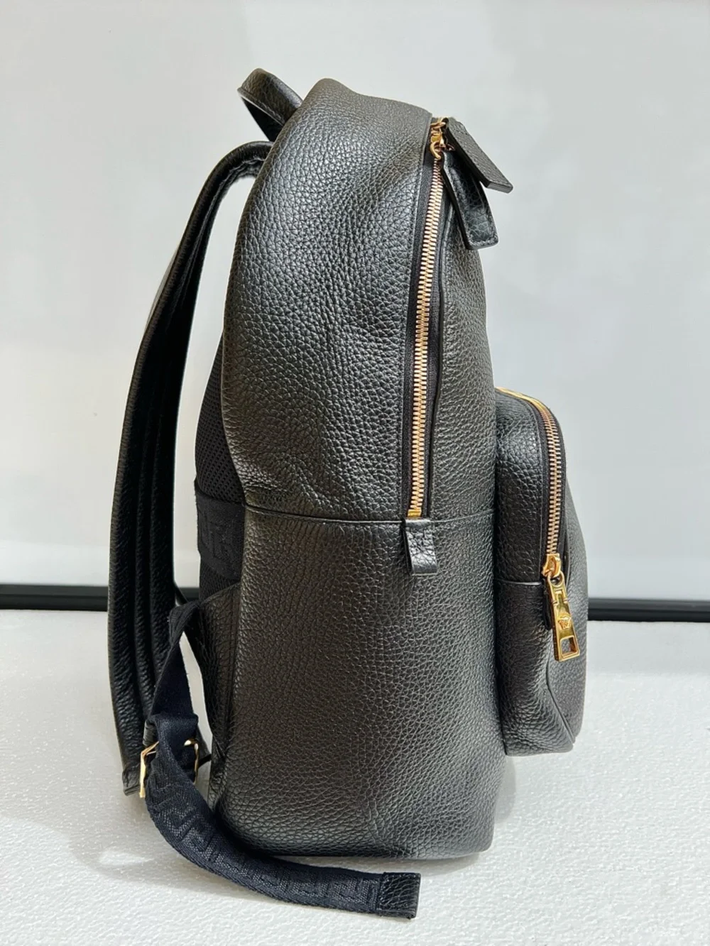 Versace Leather Medusa Backpack Black Travel Bag